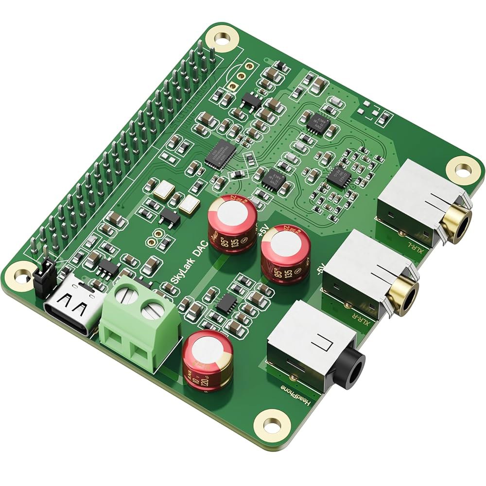 InnoMaker HiFi DAC 프로 햇 ES9038Q2M 384KHz/32bit 출력용 카드, 볼륨, 무드, - DSD512 고해상도 및 잡힌 오디오 헤드폰 칩 파이 컨버터 - 상품 이미지