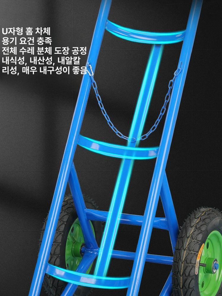 핸드카 운반기 스테인레스 사륜 손수레 튼튼한 질소 가스 실린더 산업용 - 상세 이미지 5