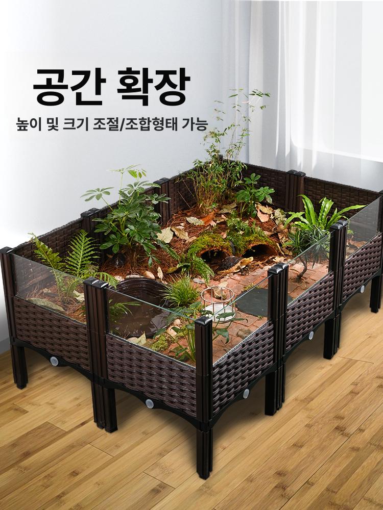 육지거북이 케이지 사육장 은신처 번식용 일광욕 통풍 하우스 박스 - 상세 이미지 2