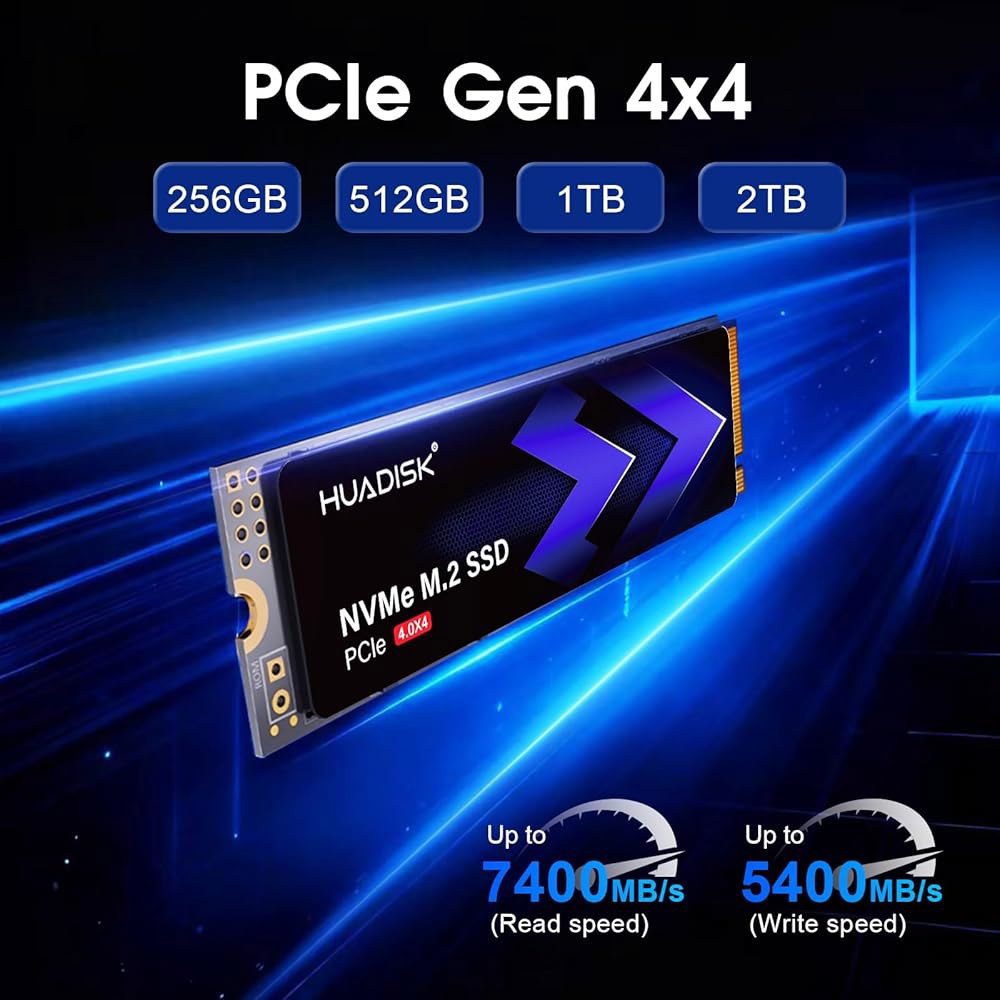 HUADISK 256GB M.2 NVMe SSD Gen4 PCIe, 최대 3600MB/s M.2 2280 PCIe 4.0X4 SSD(히트싱크, 게이밍 내장 솔리드 스테이트 드라이브 - 상세 이미지 3