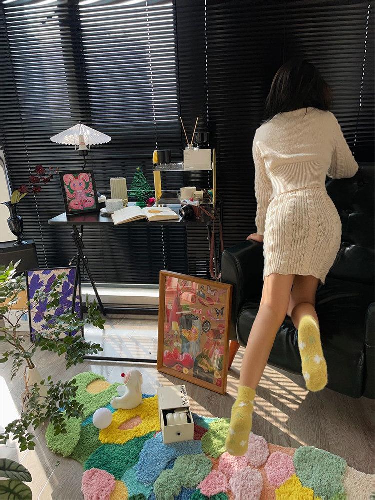 카펫 이끼러그 잔디 녹색 장모 물세탁 인조 매트 발코니 카페트 베란다 인공 거실용 - 상세 이미지 4