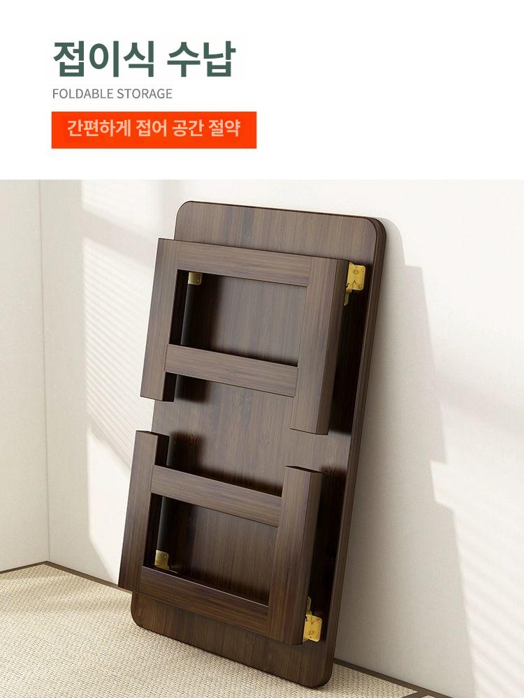 사각 좌식식탁 거실좌탁 티 찻상 접이식좌식테이블 원목좌식테이블 북유럽 수납 - 상세 이미지 2