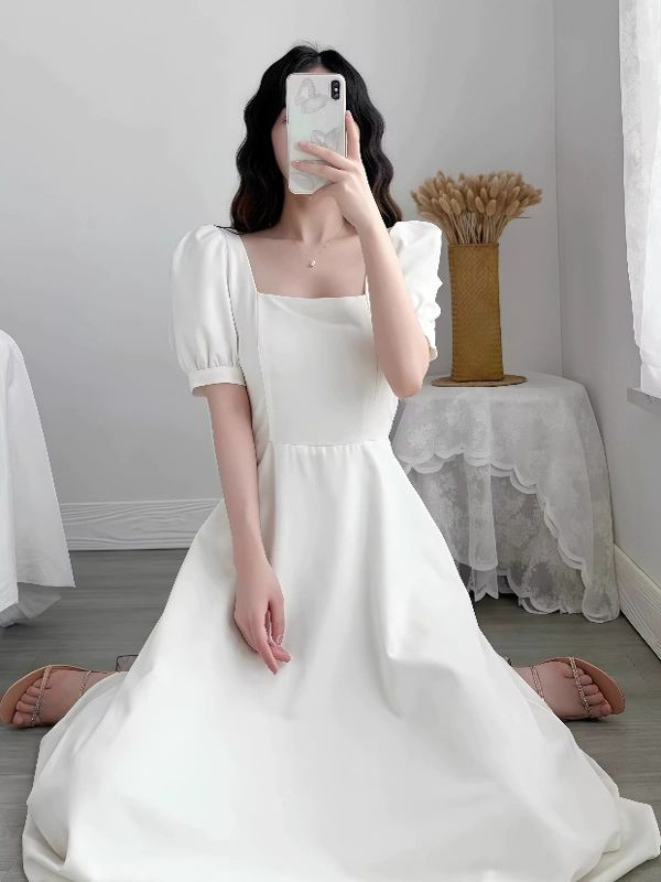 결혼식 예복원피스 피로연 셀프 정장 신부예복 여름 드레스 상견례 여성 - 상세 이미지 2