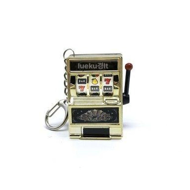휴대용 미니 슬롯머신 오락기 동전 게임 열쇠고리 손가락 피젯 스트레스 해소 장난감 - 상품 이미지