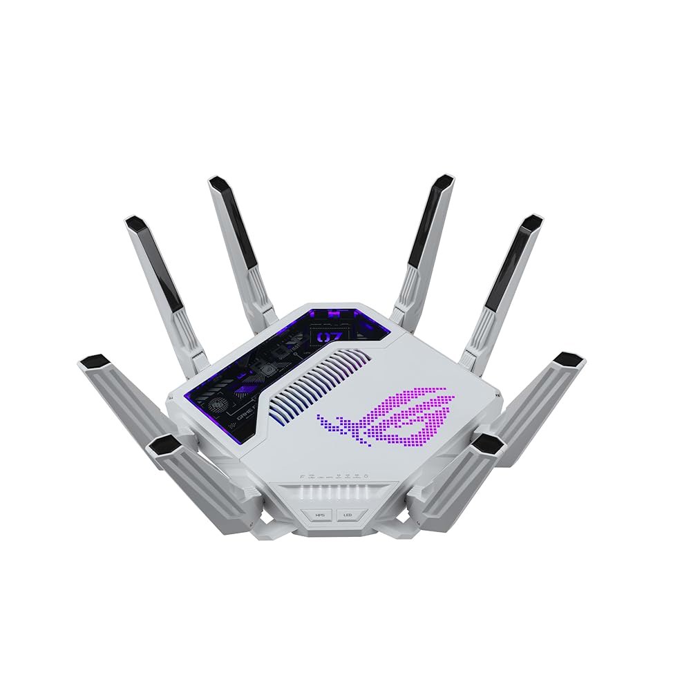 ASUS GT-BE19000AI 트라이밴드 WiFi 7 (802.11be) AI 게이밍 라우터, 320MHz 대역폭 및 4096-QAM, MLO, 듀얼 10G 포트, 게임 부스트, - 상품 이미지