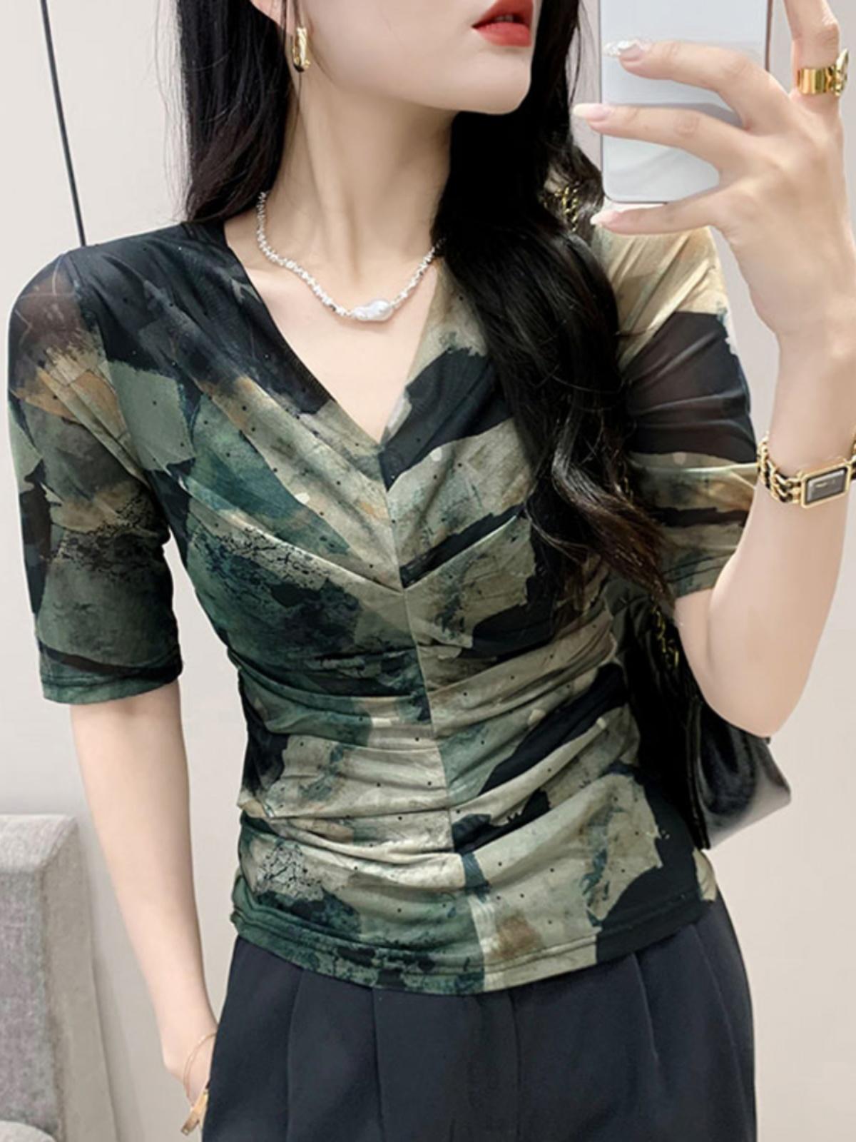 신상 라틴댄스복 격자 무늬 줌바 스윙 체크 연습복 상의 여성용 모던 여자 봄가을 - 상품 이미지