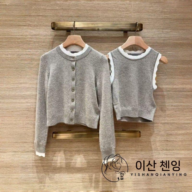 배색 긴팔 스트라이프 반팔 루즈핏 블라우스 셔츠 여름 여성 남방 레이스 퍼프 시스루 셔링 - 상세 이미지 2