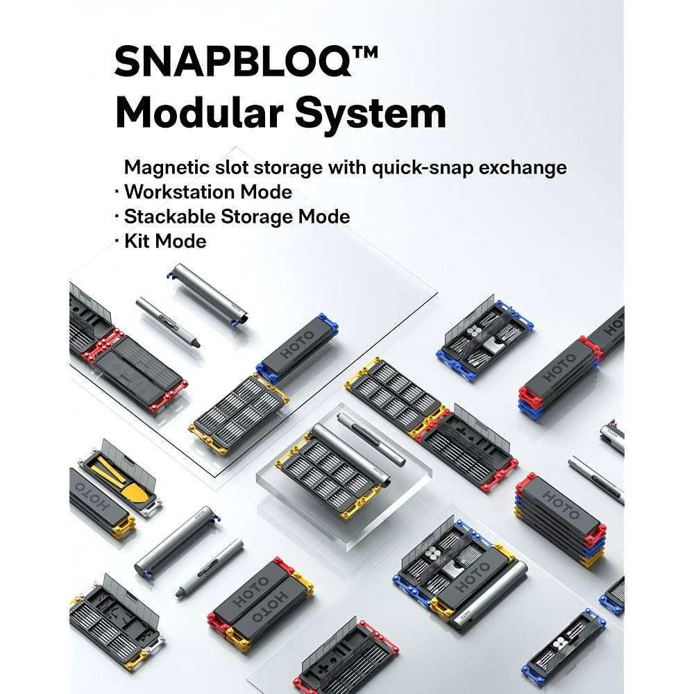 HOTO SNAPBLOQ S-A01 3.7V 전기 드라이버, 56비트 및 3토크 설정, LED 조명, 안경 수리 키트, 휴대폰, 시계, 노트북, 게임 콘솔용 Torx가 포함된 정밀 - 상세 이미지 3