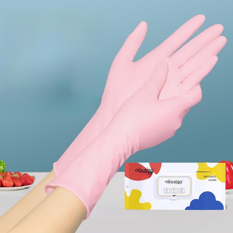 목긴 일회용 보호장갑 30cm 니트릴 주방용 실험실 요리 고무장갑 30개 - 상세 이미지 2