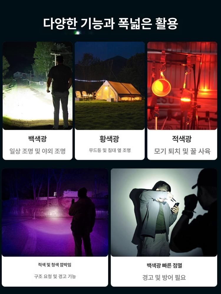 헤드램프 led랜턴 COB라이트 캠핑 손전등 조명 야외 등산 강력한 충전 낚시용 휴대용 - 상세 이미지 5
