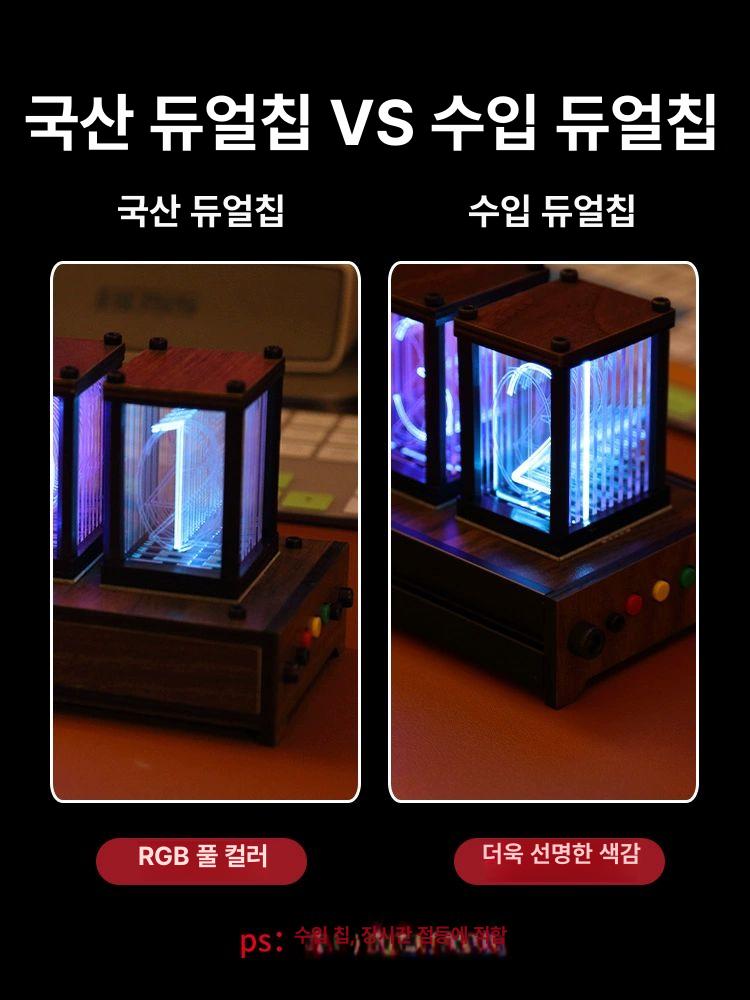 진공관 시계 전자 빈티지 닉시튜브 인테리어 조명 디지털 탁상용 데스크테리어 선물 - 상세 이미지 3