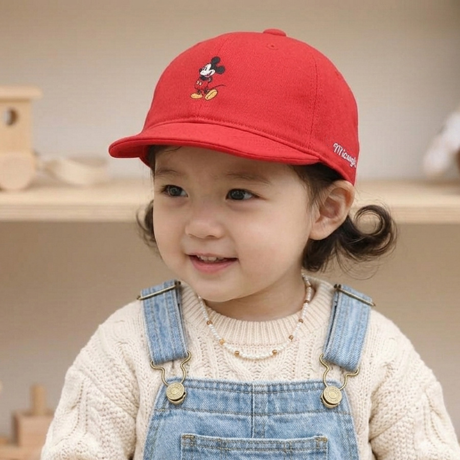 주누하우스 키즈 국산 디즈니 미키마우스 얌체 모자, 유아 아기 아가 돌 사계절 야구 볼캡 이미지 6