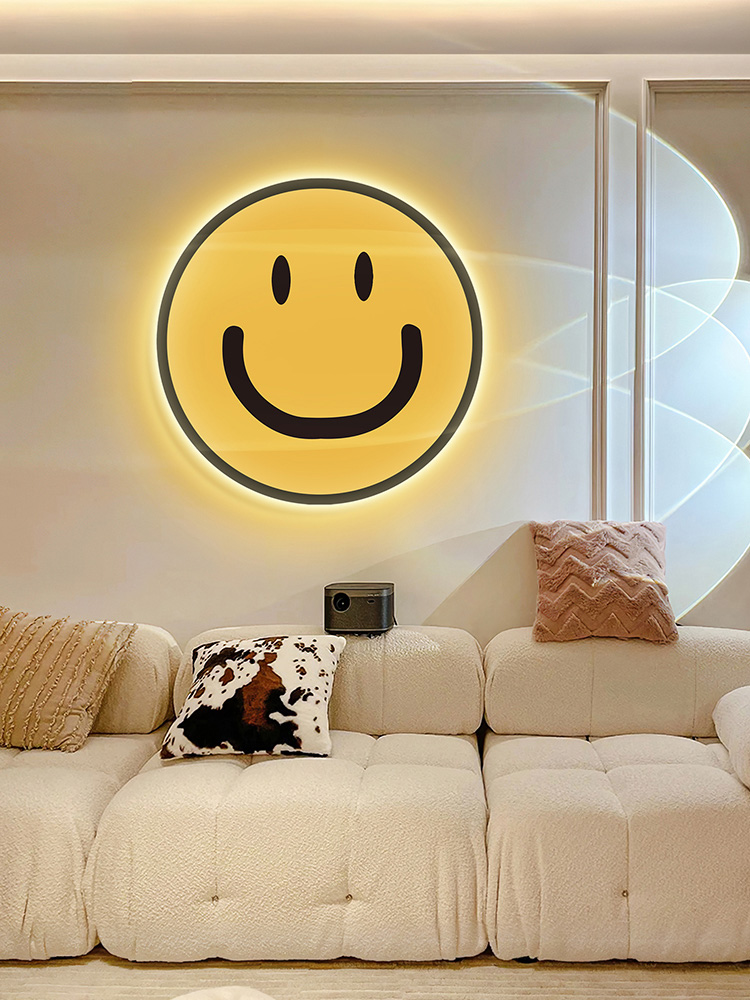 스마일 조명 LED 조명 인테리어 액자형 조명 카페 데이지 꽃 조명 직경 40cm LED 조명(플러그인 + 리모컨 - 상세 이미지 3