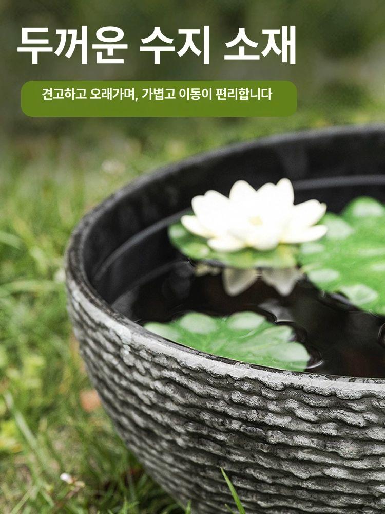 수련화분 자동급수 원형 대형 정원 수경재배 인테리어 조경용 모던 화초 - 상세 이미지 5