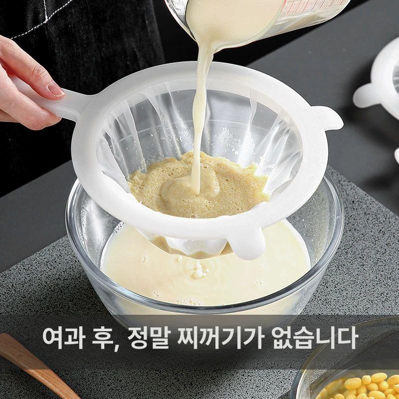 주방 거름망 두유 여과망 초미세 정밀 재사용 가능 소쿠리 유청 체 스테인리스 채반 - 상세 이미지 4