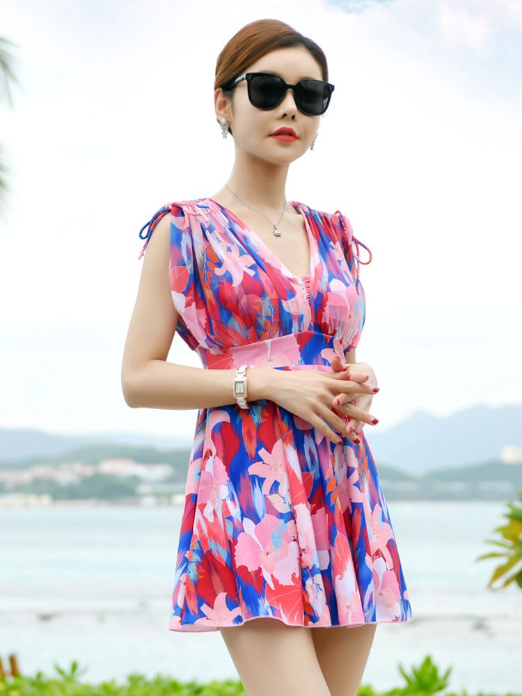 아줌마수영복 배를 배가림 탄탄이 뱃살가리는 워터파크 수영장 체형커버 중년 실내수영장 여자 - 상세 이미지 5