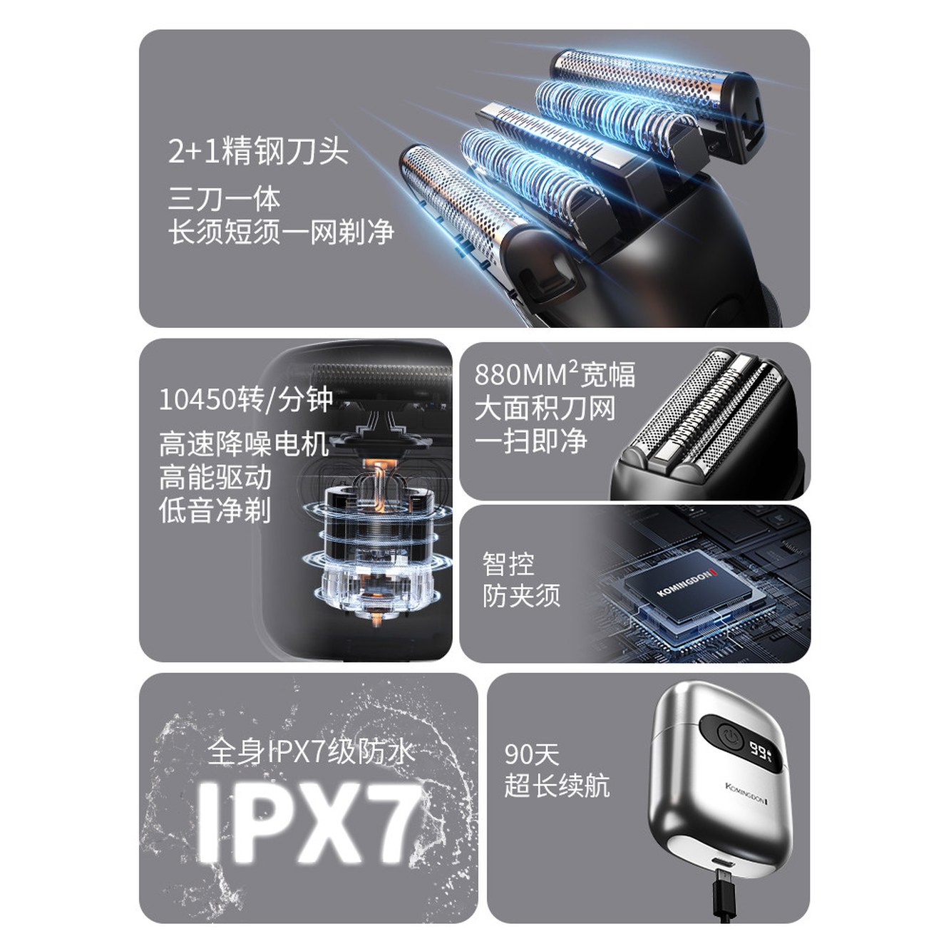 전동 차량용 Electric er Rotatable Sh FaceWet thr 1 달빛실버 플래그십 기프트박스 ✅수납가방 증 - 상세 이미지 3