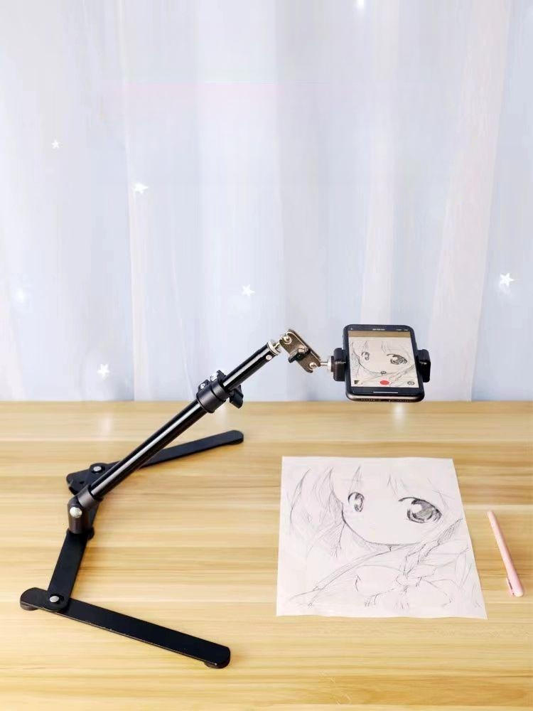 손캠 거치대 스마트폰 휴대폰 탁상용 그림 유튜브 책상 상품 수직 탑 - 상품 이미지