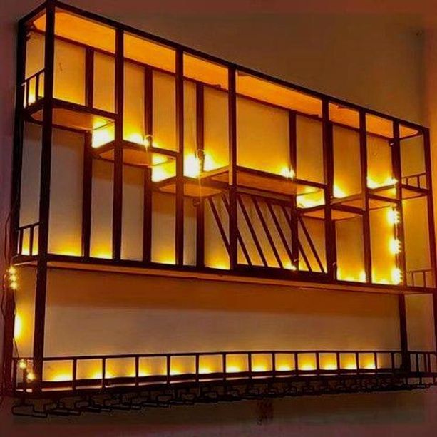 벽걸이 와인랙 홈바 수납 홀더 와인렉 엔틱 보관함 벽선반 병 거실 주방 - 상품 이미지