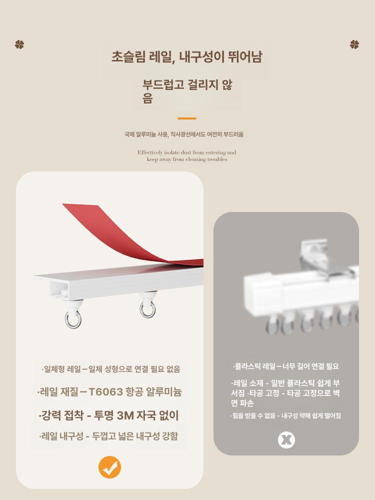드레스룸 옷장 가림막 책장 가리개 간이 레일 커튼 파티션 칸막이 수납 - 상세 이미지 2