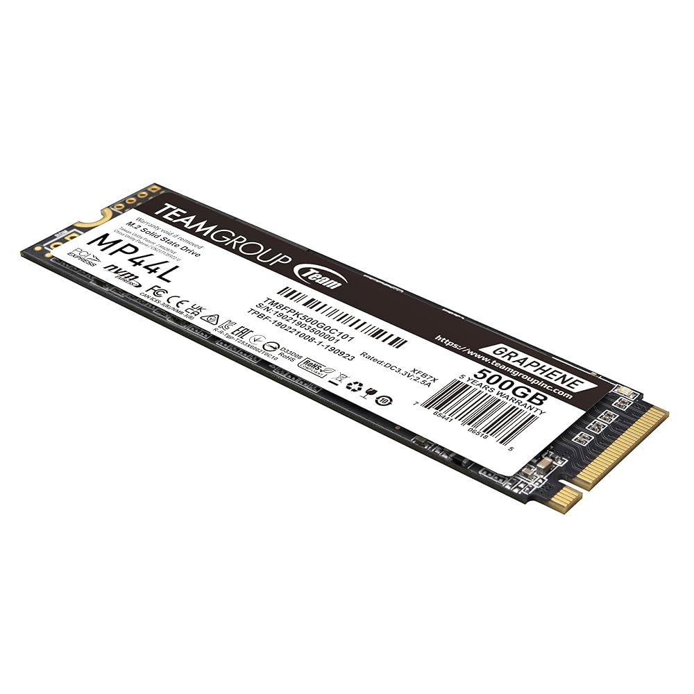 TEAMGROUP MP44L 500GB SLC 캐시 NVMe 1.4 PCIe Gen 4x4 M.2 2280 노트북 및 데스크톱 SSD(R /W 속도 최대 5000 /2500MB/s - 상세 이미지 2