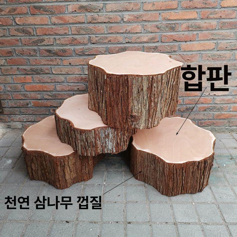 통나무 장식 촉초 인테리어 빈티지 모형 목재 책장 배경 촬영 소품 꾸미기 - 상세 이미지 5