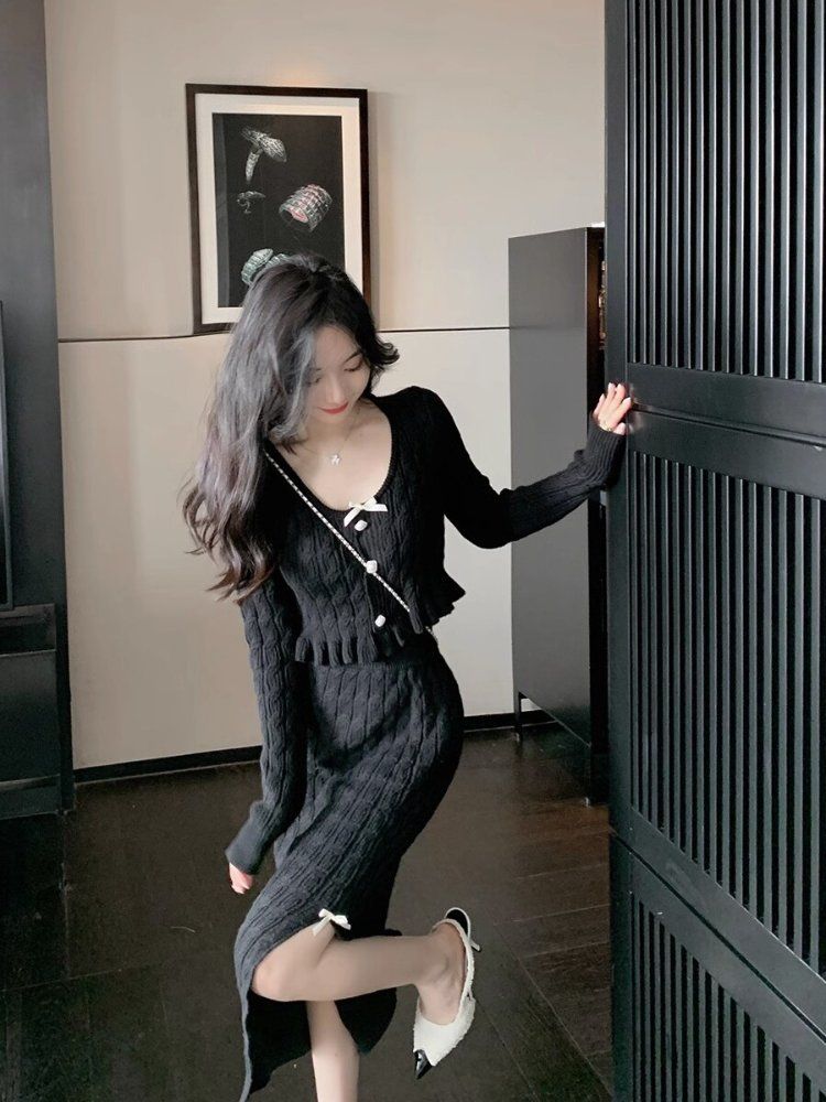 신제품 사교계 2023년 길이 패셔너블한 투피스 투피스세트 세트 여성 스커트 여름 반팔 - 상세 이미지 3