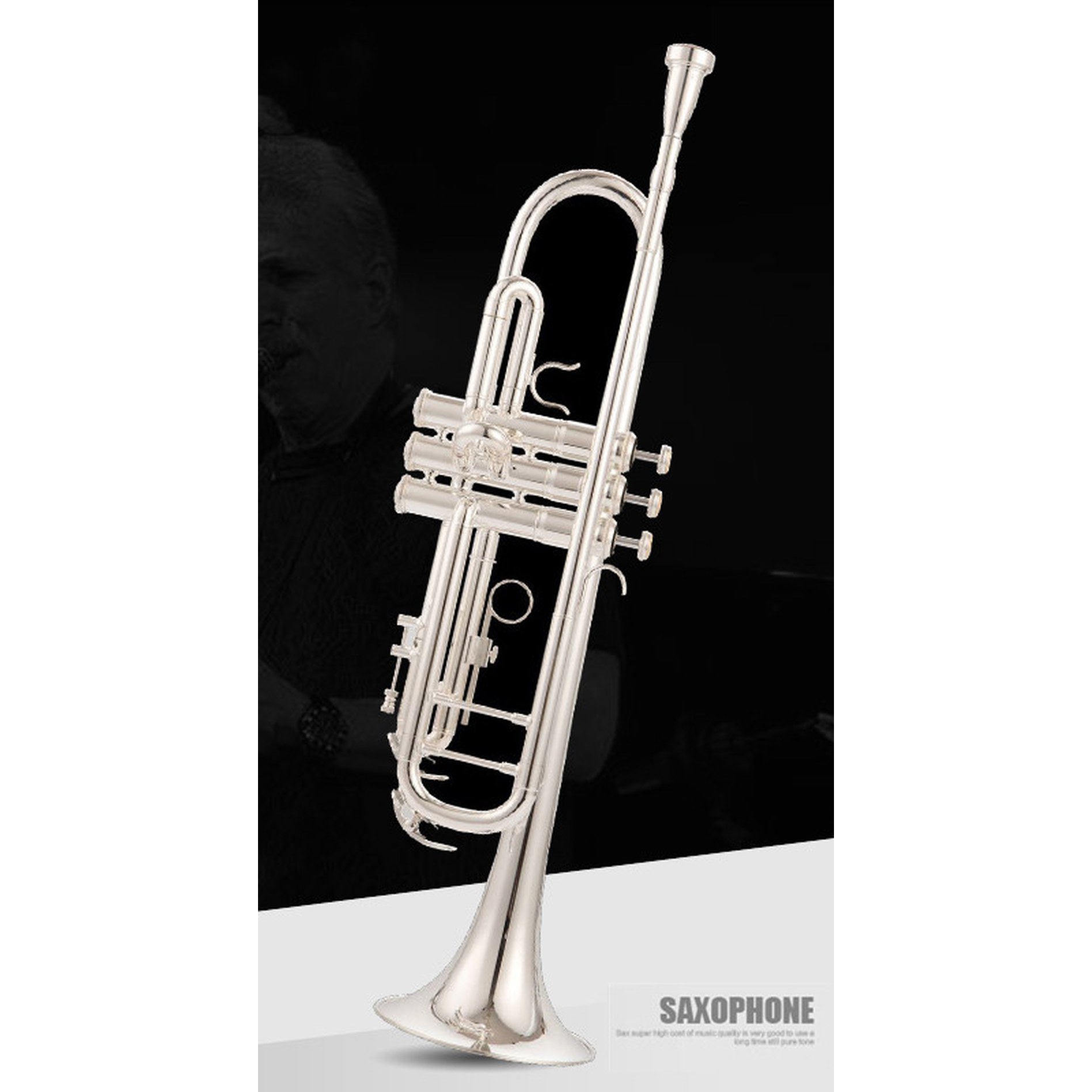 bumad 실버 트럼펫 Bb 컵로니켈 장갑 휴대용 TR650S 금관악기 블랙 1 골드 트럼펫 보급형 더본 - 상세 이미지 3