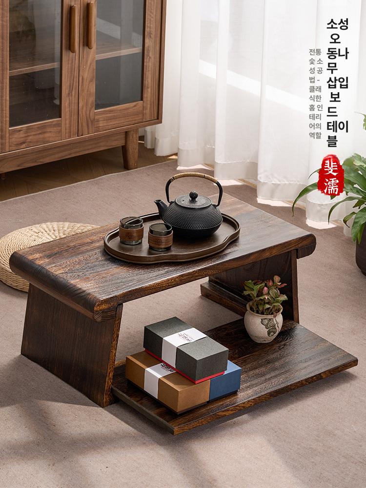 다도 좌식테이블 원형 차 상 전통 다실용 저탁자 온돌용 탁자 - 상세 이미지 2