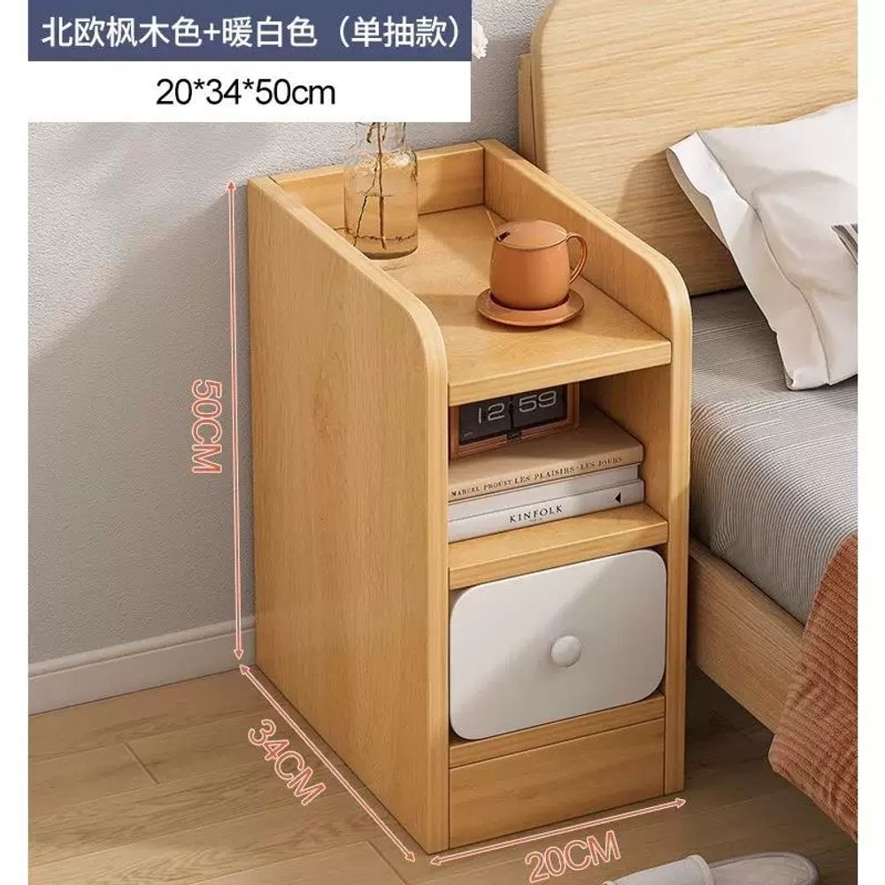 거실 침대옆협탁 선반 북유럽 사이드테이블 안방 자취방 조립 정리 서랍협탁 서랍형 - 상세 이미지 2