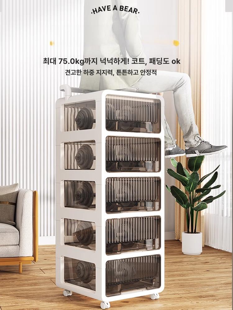 트롤리 수납트롤리 서랍장 투명서랍 플라스틱 바퀴 이동식수납 바퀴형트롤리 - 상세 이미지 3
