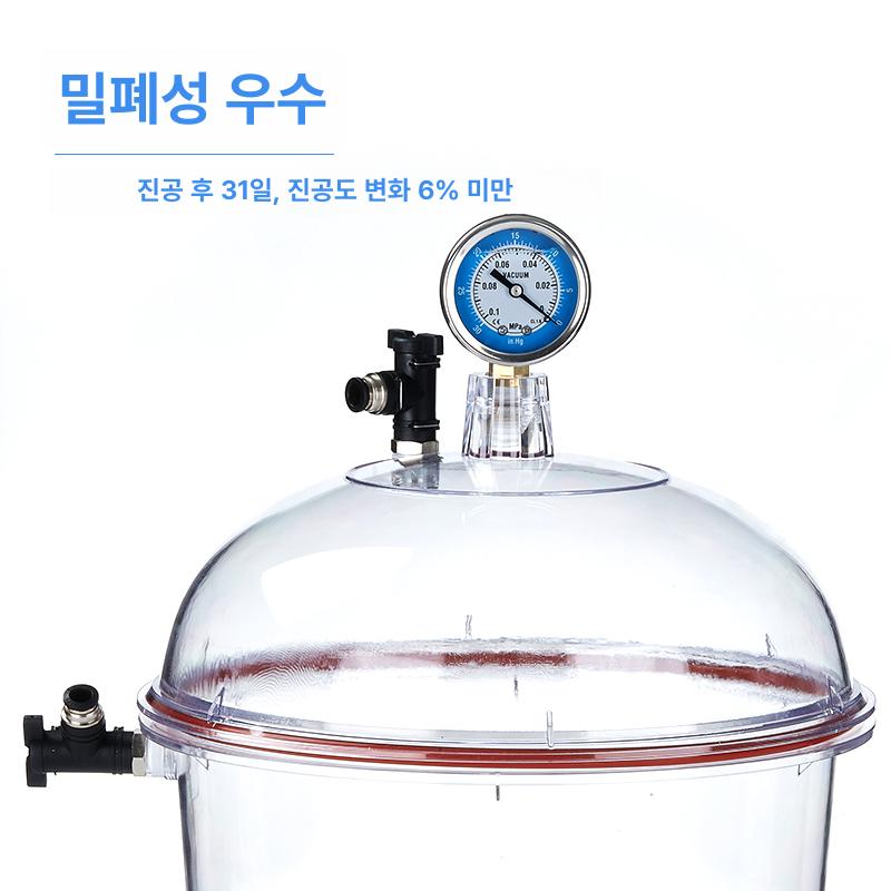 밀봉 데시게이터 건조기 데시케이터 게이지 과학 압력 실험용 연구용 연구장비 용기 - 상세 이미지 3