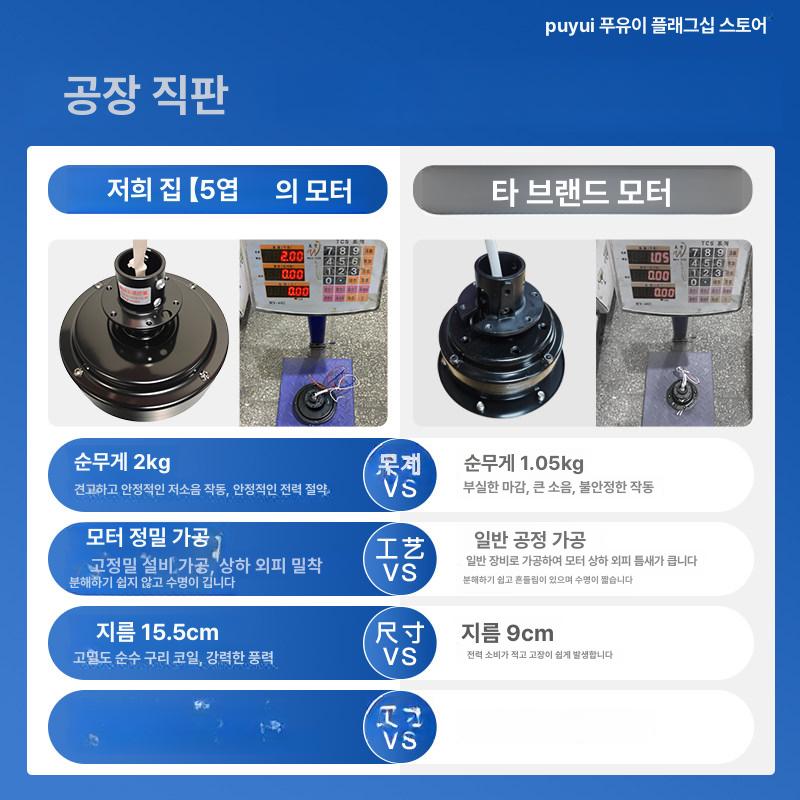 인버터 식당 우드실링팬 천장형 씰링팬 카페 레트로 거실용 밝은 천정선풍기 복고풍 - 상세 이미지 4