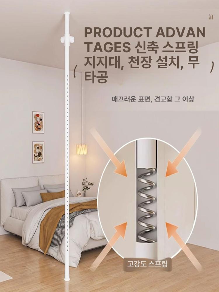 무타공 파티션 행거형 가림막 칸막이 공간분리 원룸 방음 룸디바이더 패브릭 가벽 - 상세 이미지 4