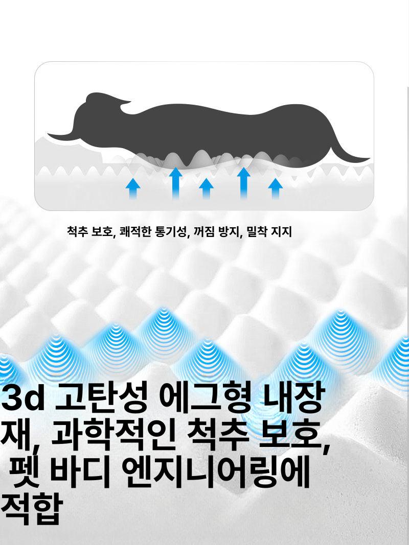 강아지 방석 대형견 침대 메모리폼 애견 쿠션 방수 옐로우 L 100x80x17cm 88cm 이하 30kg 이하 - 상세 이미지 4