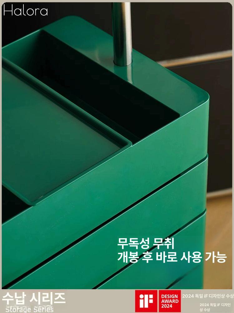 이동식 수납 왜건 다단계 투명 메탈 릴 급식 트롤리 방염 보관 - 상세 이미지 3