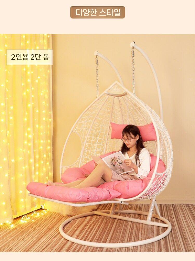 테라스 요람 쇼파 실내스윙 펜션 흔들의자 의자 흔들 안락 체어 스윙체어 거실 원목 안락의자 - 상세 이미지 2