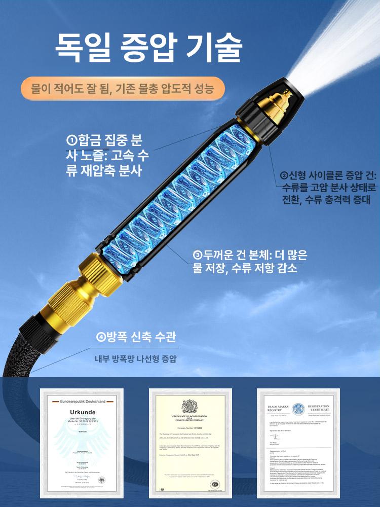 아코디언 신축 호스 정원 세차용 물분사 분무기 베란다 야외 다목적 물호 - 상세 이미지 3