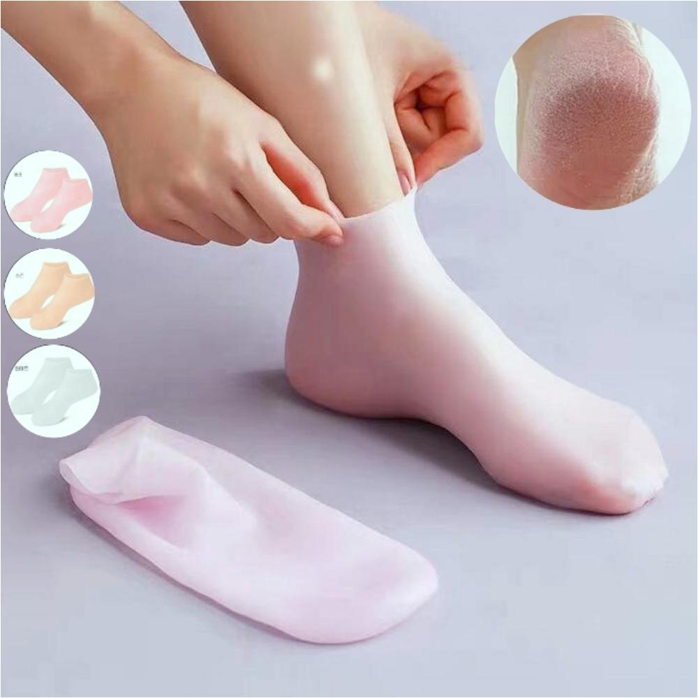 발각질 갈라짐 보습 실리콘 풋케어 양말 각질 제거기 굳은살 발뒤꿈치 관리 - 상품 이미지