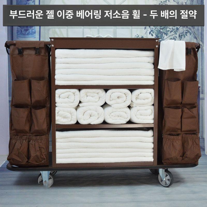 이동식 청소 도구 카트 세탁물 운반 트롤리 업소용 미화용품 정리함 - 상세 이미지 3