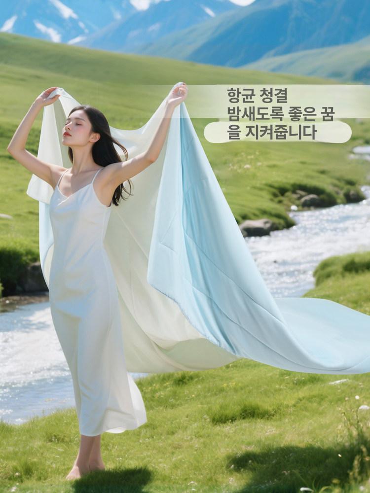 싱글 냉감사 얇은덮는이불 홑이불 여름차렵이불 여름용이불 린넨이불 풍기인견 - 상세 이미지 3