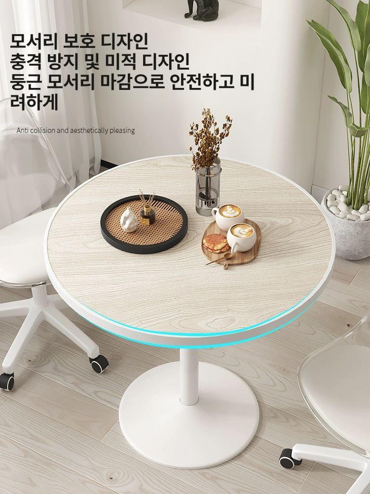 높이조절 이동식 원형 탁자 노트북 책상 태블릿 거치대 다용도 책상 - 상세 이미지 5