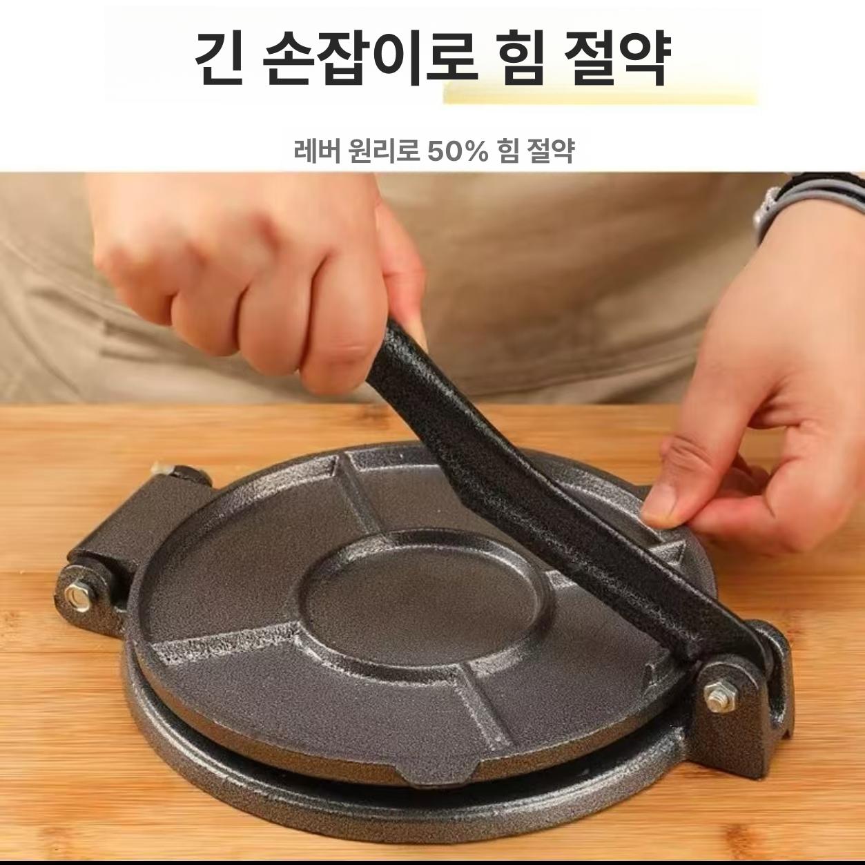얇은 만두피 기계 피자 또띠아 반죽 프레스 수동 압착기 - 상세 이미지 3