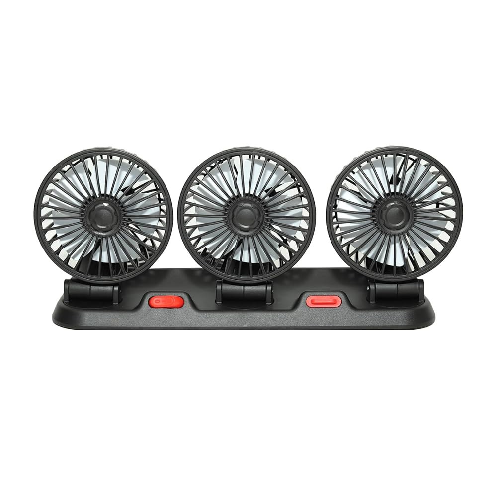 초이스요 포터블 3헤드 자동차 냉각 팬-360 /RV 5V) /오피스, SUV USB 속도, 전원 대시보드용, 포함 /트럭 /크루즈 2단 회전, /세단 (3헤드 2 Head 12V - 상품 이미지