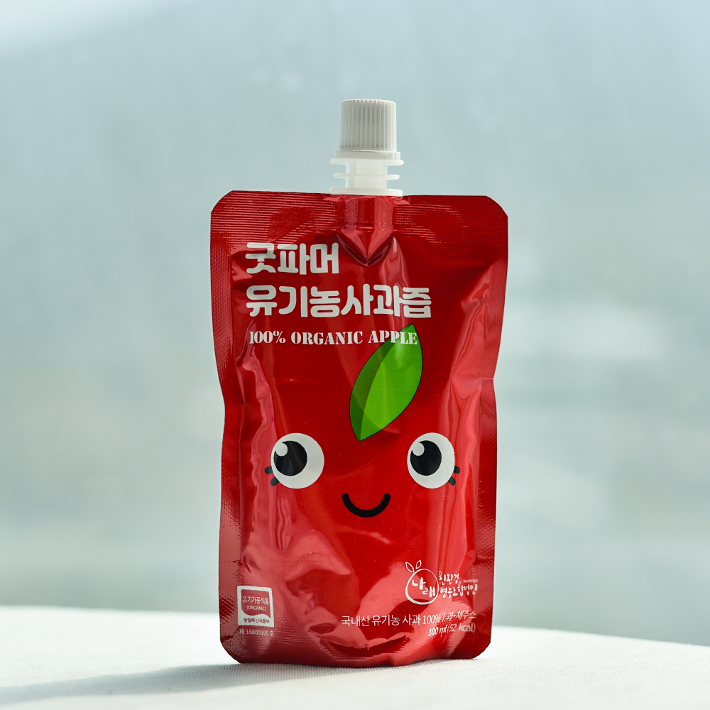 무설탕 유기농 사과즙 합성착향료와 물 추가 없이 100ml, 30포, 1개 - 상품 이미지