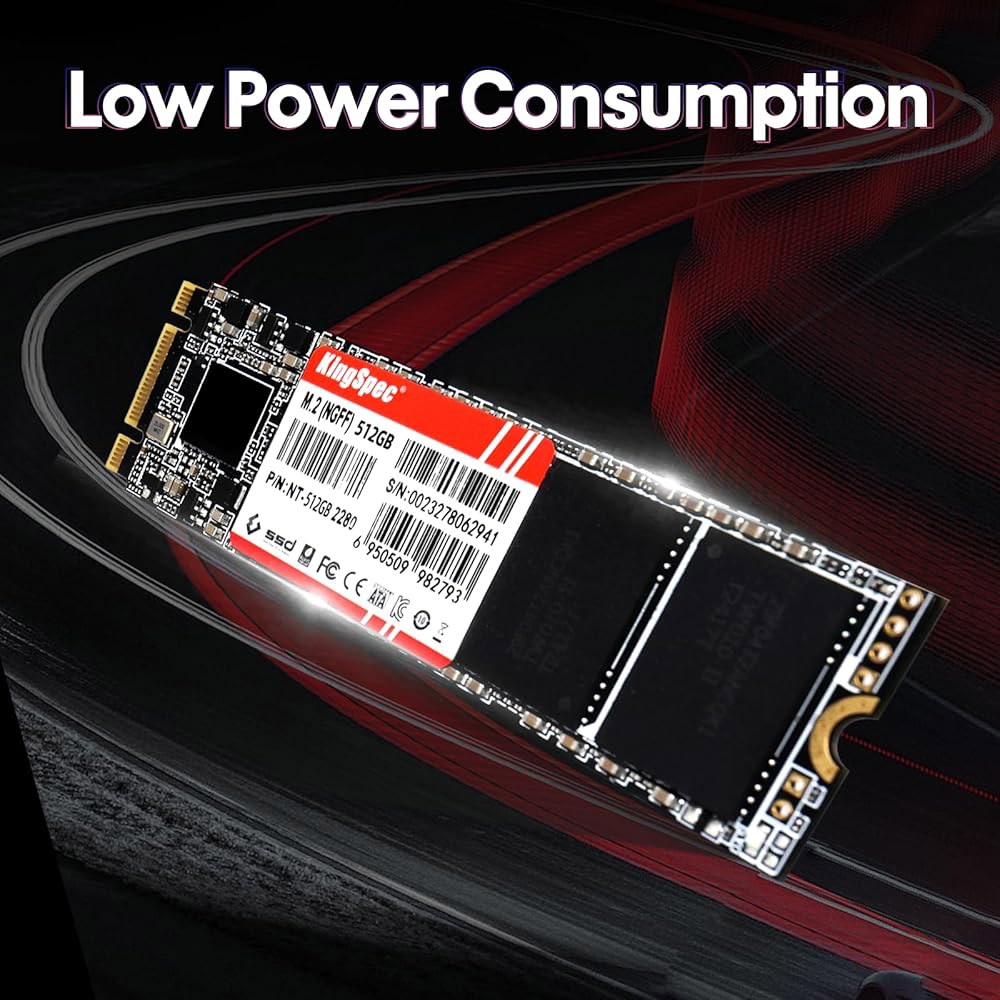 KingSpec 512GB M.2 SATA 2280 SSD, NVMe 슬롯용이 아님, 노트북/데스크탑용 업그레이드, III 6Gb/s, B+M 키, 최대 550MB/s 512GB - 상세 이미지 2