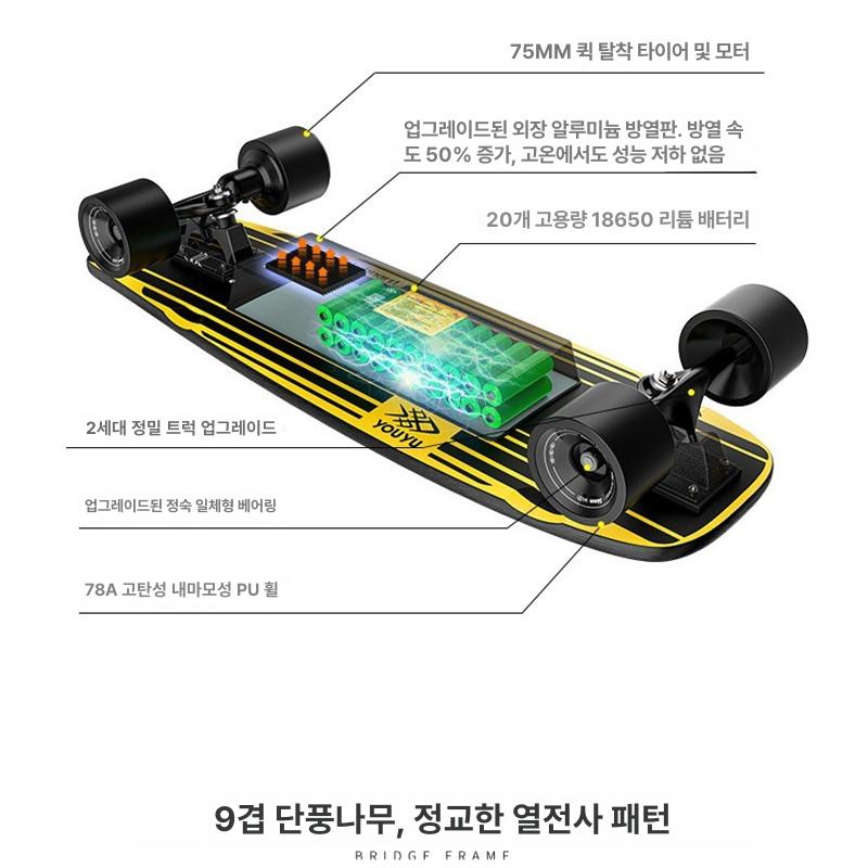 입문용 전동스케이트보드 가성비 초중급 카본 전기 출퇴근 조종 성인 간편한 - 상세 이미지 3