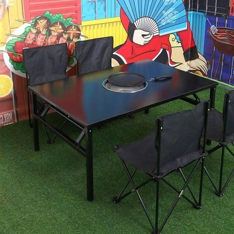 숯불 화로 테이블 원형 불판 고기구이 업소용 음식점 가정용 스테인리스 - 상세 이미지 2