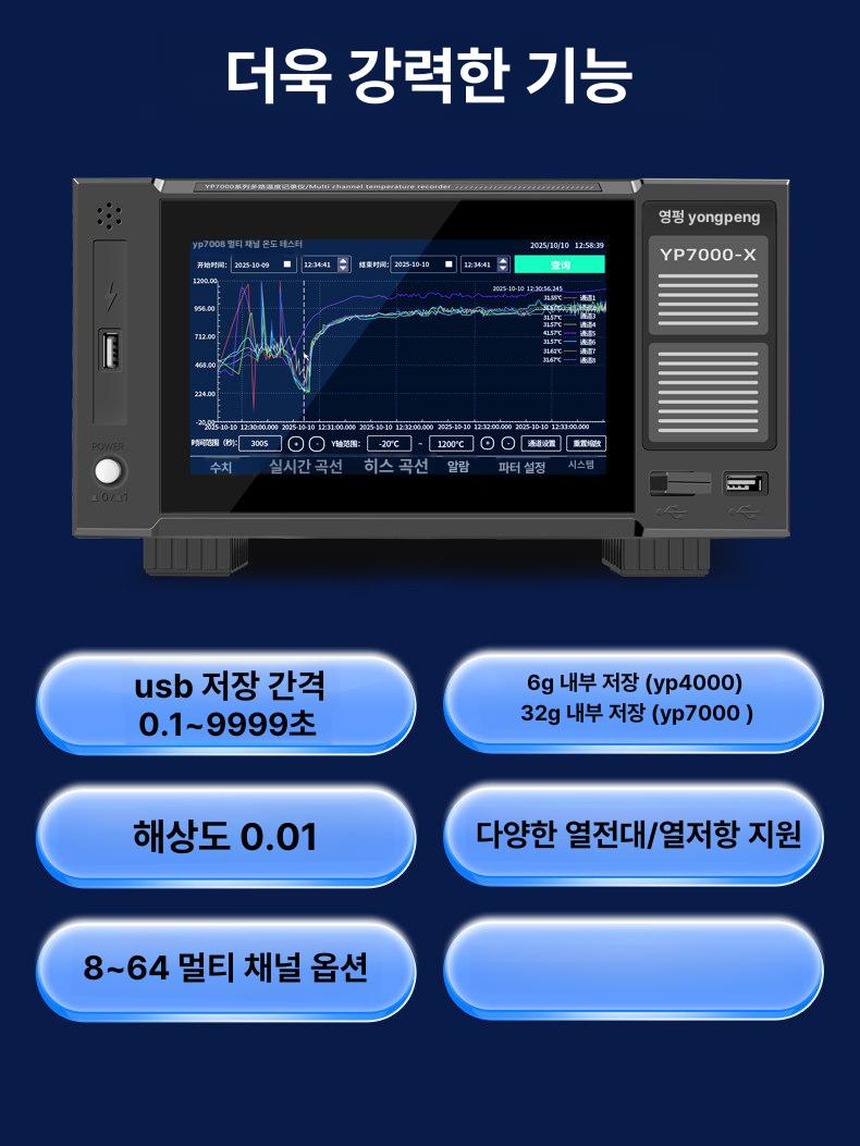 8채널 온도 데이터기록기 산업용 저온 경보계 정밀 측정 레코더 알람 장비 - 상세 이미지 3