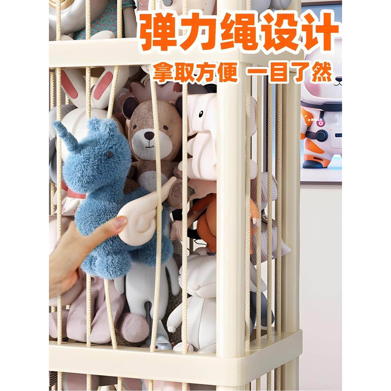 정리함 벽걸이 베 웜베 회전 양쪽 높이 132cm 베 소품정리 1 밀크티쌀 53cm높이 안넘어짐/가져오기편함 - 상세 이미지 3